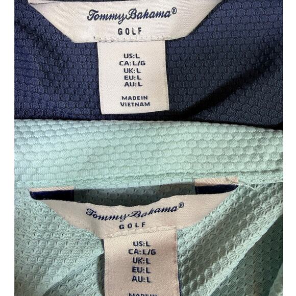 Tommy Bahama Women L Blue Lot of 2 Zip Front Long Sleeve Golf Performance Top - Picture 2 of 13
